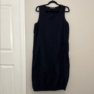 🎆XCVI Wearables Bubble Hem Tank Dress Casual Lagenlook Bustled Black